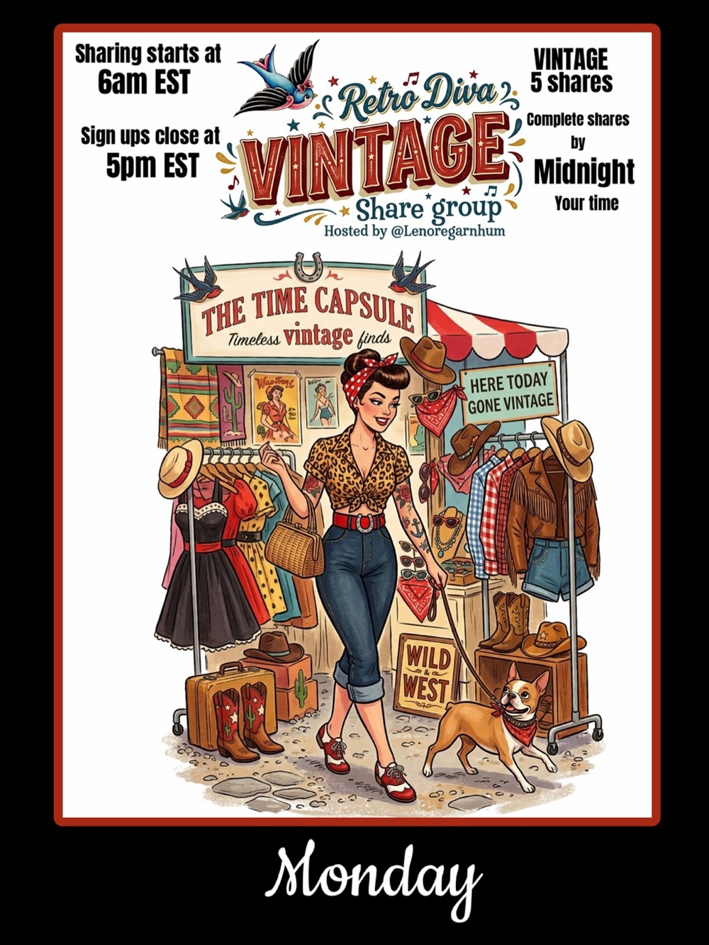 Monday, July 13, Retro Diva Vintage share group